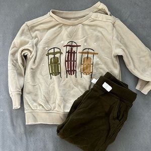 Toddler Holiday sleigh sweatshirt and pants
